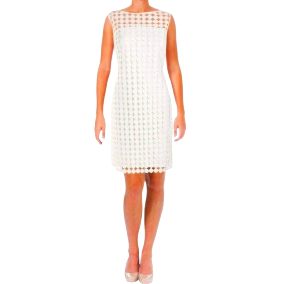 Lauren Ralph Lauren Elegant White Sleeveless Dress Size 8 - Picture 1 of 9